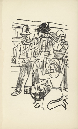 Max Beckmann. Illustration for Scene 1 (plate facing page 8) from Der Mensch is kein Haustier (Man Is Not a Domestic Animal). 1937