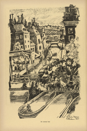 Wilhelm Wagner. In the Neutral Country (Im neutralen Land) (plate, p. 204) from the periodical Kriegszeit. Künstlerflugblätter, vol. 1, no. 51 (17 Aug 1915). 1915