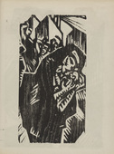 Martin Schwemer. Untitled (Being Scared) (plate, number 7) from the periodical Der schwarze Turm, vol. 1, no. 8 (Mar 1920). 1920