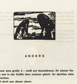 Vasily Kandinsky. Vignette next  to "Different" (Vignette bei "Anders") (headpiece, folio 34) from Klänge (Sounds). (1913)