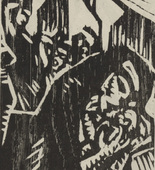 Martin Schwemer. Untitled (Being Scared) (plate, number 7) from the periodical Der schwarze Turm, vol. 1, no. 8 (Mar 1920). 1920