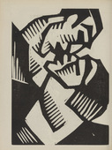 Martin Schwemer. Untitled (The Kiss) (plate, number 8) from the periodical Der schwarze Turm, vol. 1, no. 8 (Mar 1920). 1920