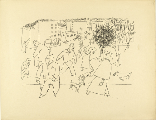 George Grosz. Street in the City (Strasse in der Stadt) from The First George Grosz Portfolio (Erste George Grosz-Mappe). (1915-16, published 1916-17)
