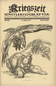 August Gaul. Glider Flight in the East (Gleitflug im Osten) (in-text plate, p. 207) from the periodical Kriegszeit. Künstlerflugblätter, vol. 1, no. 52 (31 Aug 1915). 1915