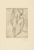 Wilhelm Lehmbruck. Contemplative Man (Sinnender Mann). (1914, printed 1920)