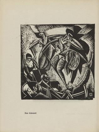 Walter O. Grimm. The Cabaret (Das Cabarett) (plate, number 8) from the periodical Der schwarze Turm, vol. 1, no. 1 (Feb 1919). 1919