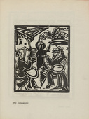 Bernhard Klein. The Newspaper Reader (Der Zeitungsleser) (plate, page 5) from the periodical Der schwarze Turm, vol. 1, no. 2 (Apr 1919). 1919