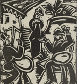 Bernhard Klein. The Newspaper Reader (Der Zeitungsleser) (plate, page 5) from the periodical Der schwarze Turm, vol. 1, no. 2 (Apr 1919). 1919