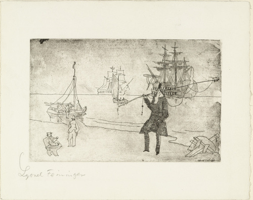 Lyonel Feininger. At the Seaside (An der Waterkant). (1912, probably printed in the 1950s)