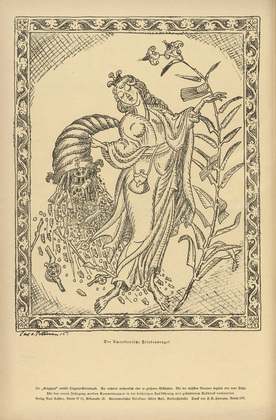 Carl Olof Petersen. The American Angel of Peace (Der amerikanische Friedensengel) (in-text plate, p. 210) from the periodical Kriegszeit. Künstlerflugblätter, vol. 1, no. 52 (31 Aug 1915). 1915