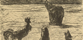August Gaul. Concert at the Dardanelles (Konzert an den Dardanellen) (in-text plate, p. 211) from the periodical Kriegszeit. Künstlerflugblätter, vol. 1, no. 53 (15 Sept 1915). 1915