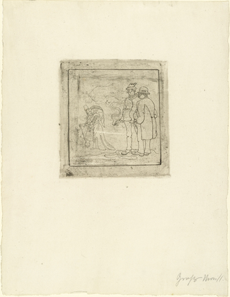 George Grosz. Two Men Watching a Couple (Zwei Männer in Betrachtung eines Paares). 1911