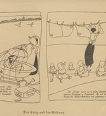 Otto Hundt. Newspaper Announcements (Zeitungsmeldungen) (plate, p. 70) from the periodical Kriegszeit. Künstlerflugblätter, vol. 1, no. 17 (16 Dec 1914). 1914