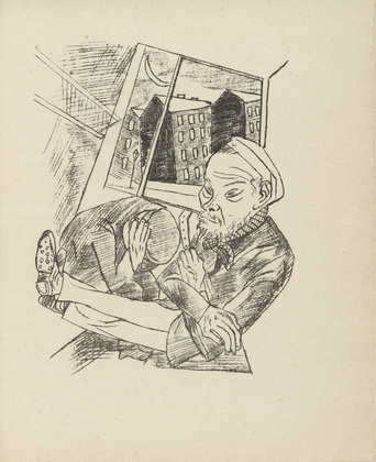 Max Beckmann. Suburban Morning (Vorstadtmorgen) (plate 4) from Stadtnacht (City Night). 1921
