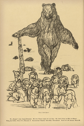 August Gaul. Farewell, Dear Uncle! (Adjö, Onkelchen) (plate, p. 214) from the periodical Kriegszeit. Künstlerflugblätter, vol. 1, no. 53 (15 Sept 1915). 1915