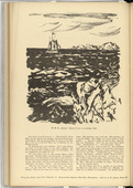 Ulrich Hübner. His Majesty's Ship 'Ayesha' (Emden II) vor der arabischen Küste (S.M.S. 'Ayesha' [Emden II] at the Arab Coast) (plate, p. 118) from the periodical Kriegszeit. Künstlerflugblätter, vol. 1, no. 29 (3 March 1915). 1915