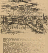 Waldemar Rösler. Brussels 1915 (Brüssel 1915) (headpiece, p. 217) from the periodical Kriegszeit. Künstlerflugblätter, vol. 1, no. 54 (1 Oct 1915). 1915