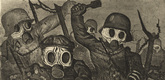 Otto Dix. Shock Troops Advance under Gas (Sturmtruppe geht unter Gas vor) from The War (Der Krieg). (1924)