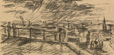 Waldemar Rösler. Brussels 1915 (Brüssel 1915) (headpiece, p. 217) from the periodical Kriegszeit. Künstlerflugblätter, vol. 1, no. 54 (1 Oct 1915). 1915