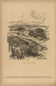 Waldemar Rösler. Artillery Shells Undigging the Dead (Die Granaten decken die Begrabenen wieder auf) (plate, p. 218) from the periodical Kriegszeit. Künstlerflugblätter, vol. 1, no. 54 (1 Oct 1915). 1915