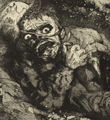 Otto Dix. Wounded Man (Autumn 1916, Bapaume) [Verwundeter (Herbst 1916, Bapaume)]  from The War (Der Krieg). (1924)