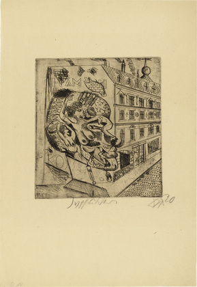 Otto Dix. Syphilitic (Syphilitiker) for the portfolio 5 Etchings (5 Radierungen). 1920