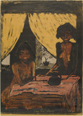 Otto Mueller. Two Gypsy Girls in Living Room (Zwei Zigeunermädchen im Wohnraum) from the portfolio Gypsies (Zigeuner). (1926-27, published 1927)