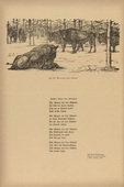 August Gaul. In the Bialowieza Forest  (In der Bjelowjesher Heide) (headpiece, p. 220) from the periodical Kriegszeit. Künstlerflugblätter, vol. 1, no. 55 (15 Oct 1915). 1915