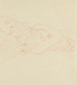 Gustav Klimt. Reclining Woman (Liegender Halbakt nach rechts). (1912-13)