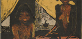 Otto Mueller. Two Gypsy Girls in Living Room (Zwei Zigeunermädchen im Wohnraum) from the portfolio Gypsies (Zigeuner). (1926-27, published 1927)