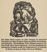 Ernst Barlach. The Burden (Die Last) (headpiece, page 7) from Der Findling (The Foundling). 1922 (executed 1921)