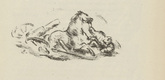 Werner Paul Schmidt. Untitled (Fallen Cavalryman) (tailpiece, p. 27) from the periodical  Zeit-Echo. Ein Kriegs-Tagebuch der Künstler, vol. 1, no. 3 (Oct 1914). 1914