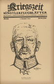 Peter Behrens. Army Commander in the East (General v. Scheffer-Boyadel) [Heerführer im Osten (General v. Scheffer-Boyadel)]  (in-text plate, p. 223) from the periodical Kriegszeit. Künstlerflugblätter, vol. 1, no. 56 (1 Nov 1915). 1915