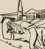 Max Beckmann. Sleeping Girl in Grain Field (Schlafendes Mädchen im Kornfeld). (1922)
