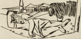 Max Beckmann. Sleeping Girl in Grain Field (Schlafendes Mädchen im Kornfeld). (1922)