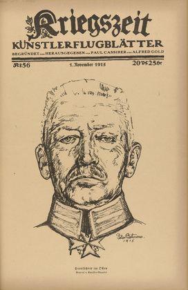 Peter Behrens. Army Commander in the East (General v. Scheffer-Boyadel) [Heerführer im Osten (General v. Scheffer-Boyadel)]  (in-text plate, p. 223) from the periodical Kriegszeit. Künstlerflugblätter, vol. 1, no. 56 (1 Nov 1915). 1915