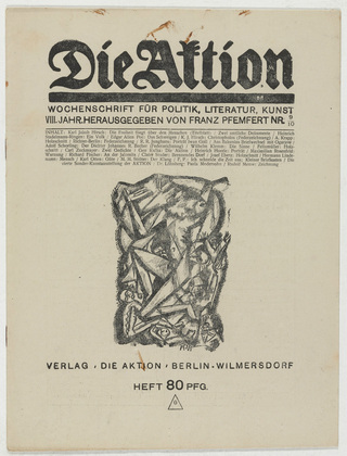 A. Krapp, Conrad Felixmüller, Josef Eberz, Katharina Heise (Karl Luis Heinrich-Salze). Die Aktion, vol. 8, no. 9/10. March 9, 1918