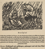 Ernst Barlach. Couple Quarreling in the Rain (Haderndes Paar im Regen) (headpiece, page 11) from Der Findling (The Foundling). 1922 (executed 1921)