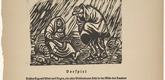 Ernst Barlach. Couple Quarreling in the Rain (Haderndes Paar im Regen) (headpiece, page 11) from Der Findling (The Foundling). 1922 (executed 1921)