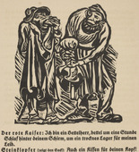 Ernst Barlach. Stonebreaker and the Red Kaiser (Steinklopfer und roter Kaiser) (in-text plate, page 14) from Der Findling (The Foundling). 1922 (executed 1921)