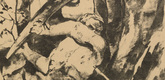 Willy Jaeckel. Serbian Destiny (Serbisches Schicksal) (plate, p. 225) from the periodical Kriegszeit. Künstlerflugblätter, vol. 1, no. 56 (1 Nov 1915). 1915