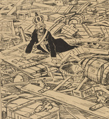 Carl Olof Petersen. Russian Hangover (Russischer Katzenjammer) (plate, p. 226) from the periodical Kriegszeit. Künstlerflugblätter, vol. 1, no. 56 (1 Nov 1915). 1915