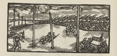 Max Unold. Untitled (Marching Columns) (headpiece, p. 36) from the periodical  Zeit-Echo. Ein Kriegs-Tagebuch der Künstler, vol. 1, no. 3 (Oct 1914). 1914