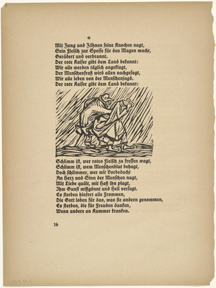 Ernst Barlach. Couple Wandering in the Rain (Wanderndes Paar im Regen) (in-text plate, page 16) from Der Findling (The Foundling). 1922 (executed 1921)