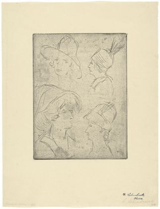 Wilhelm Lehmbruck. Study Sheet: Latin Quarter (Studienblatt: Quartier Latin). (1911, printed 1920)