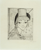 Erich Heckel. Girl with High Hat (Mädchen mit hohem Hut). 1913