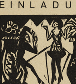 Erich Heckel. "Pantomime by W.S. Guttmann" ("Pantomime von W.S. Guttmann") (exhibition invitation). (1912, published 1921)