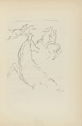 Friedrich Feigl. Untitled (Cavalryman) (plate, [p. 43]) from the periodical  Zeit-Echo. Ein Kriegs-Tagebuch der Künstler, vol. 1, no. 4 (Nov 1914). 1914