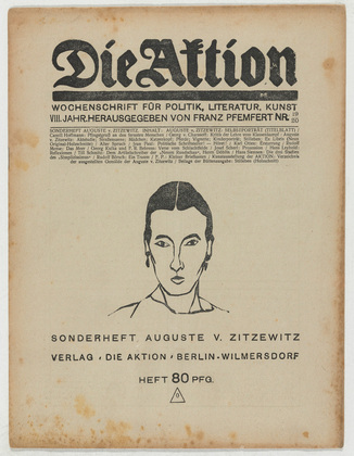 Augusta von Zitzewitz. Die Aktion, vol. 8, no. 19/20. May 18, 1918