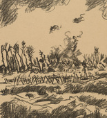 Friedrich Tischler. Langemark (headpiece, p. 228) from the periodical Kriegszeit. Künstlerflugblätter, vol. 1, no. 57 (15 Nov 1915). 1915